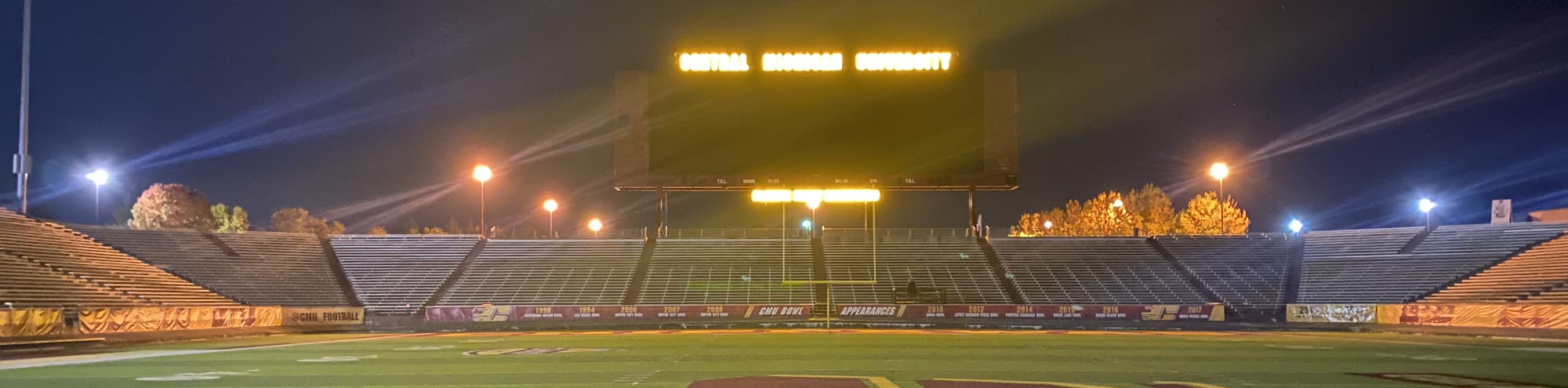 empty football stadium at night under the lights Richmond