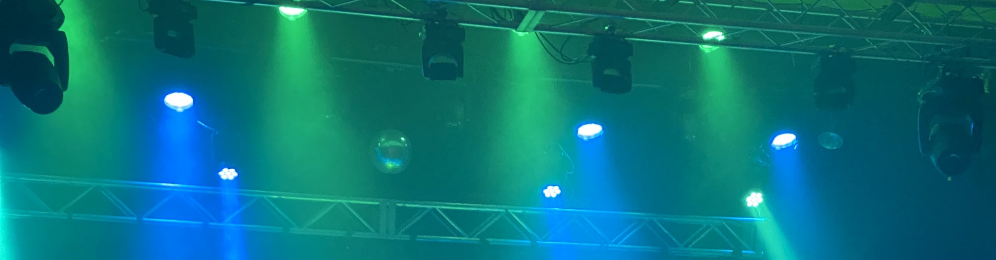 blue and green theater stage lights Richmond